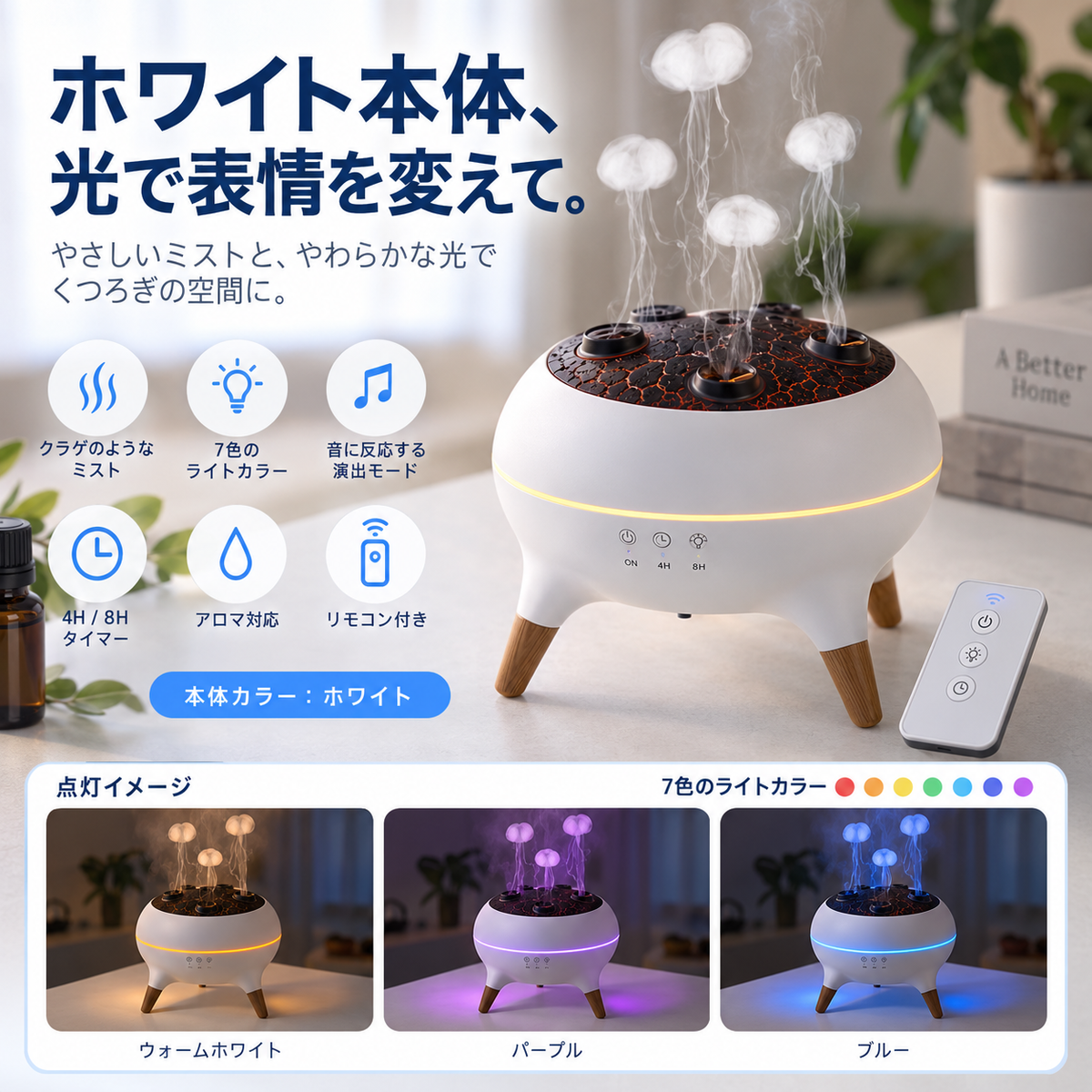 NMY ポワクラ くらげリングのアロマ加湿器