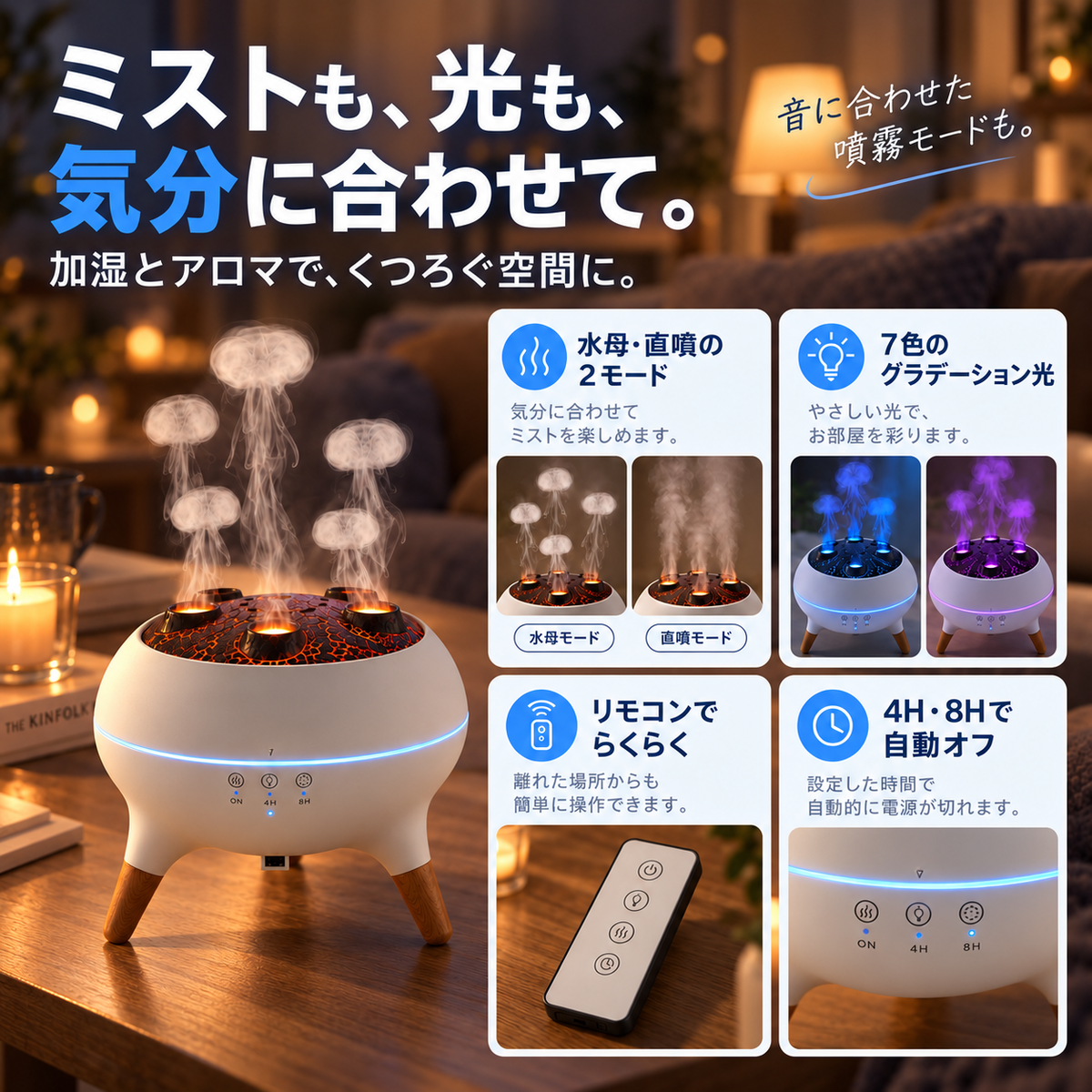 NMY ポワクラ くらげリングのアロマ加湿器