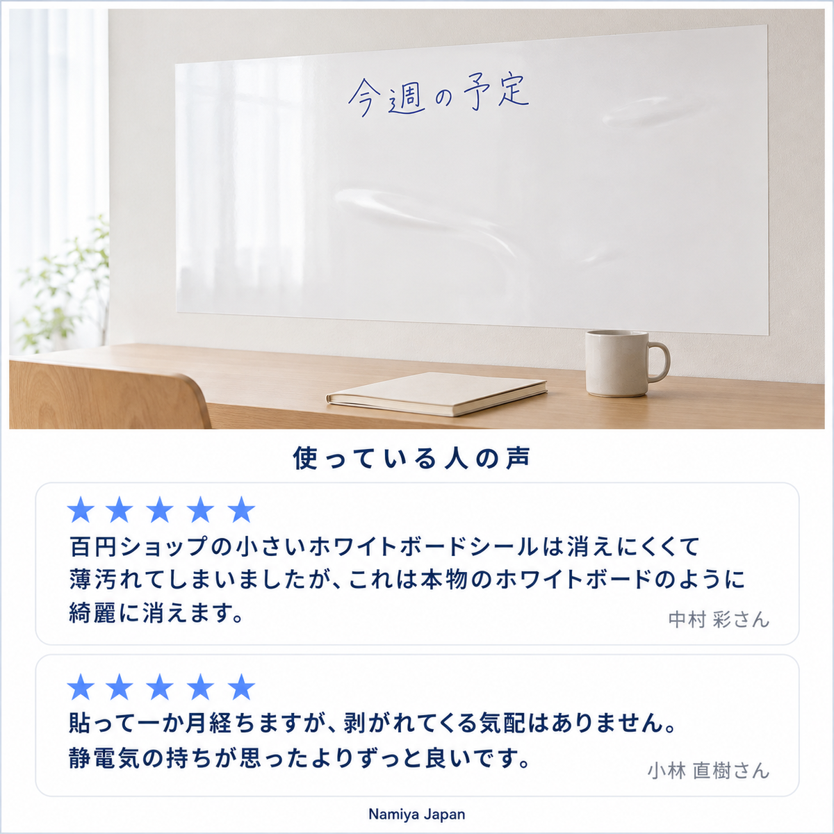 NMY ペタカキ 貼ってはがせるホワイトボードシート