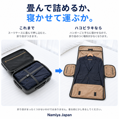 NMY ハコビラキ ガーメントボストンバッグ