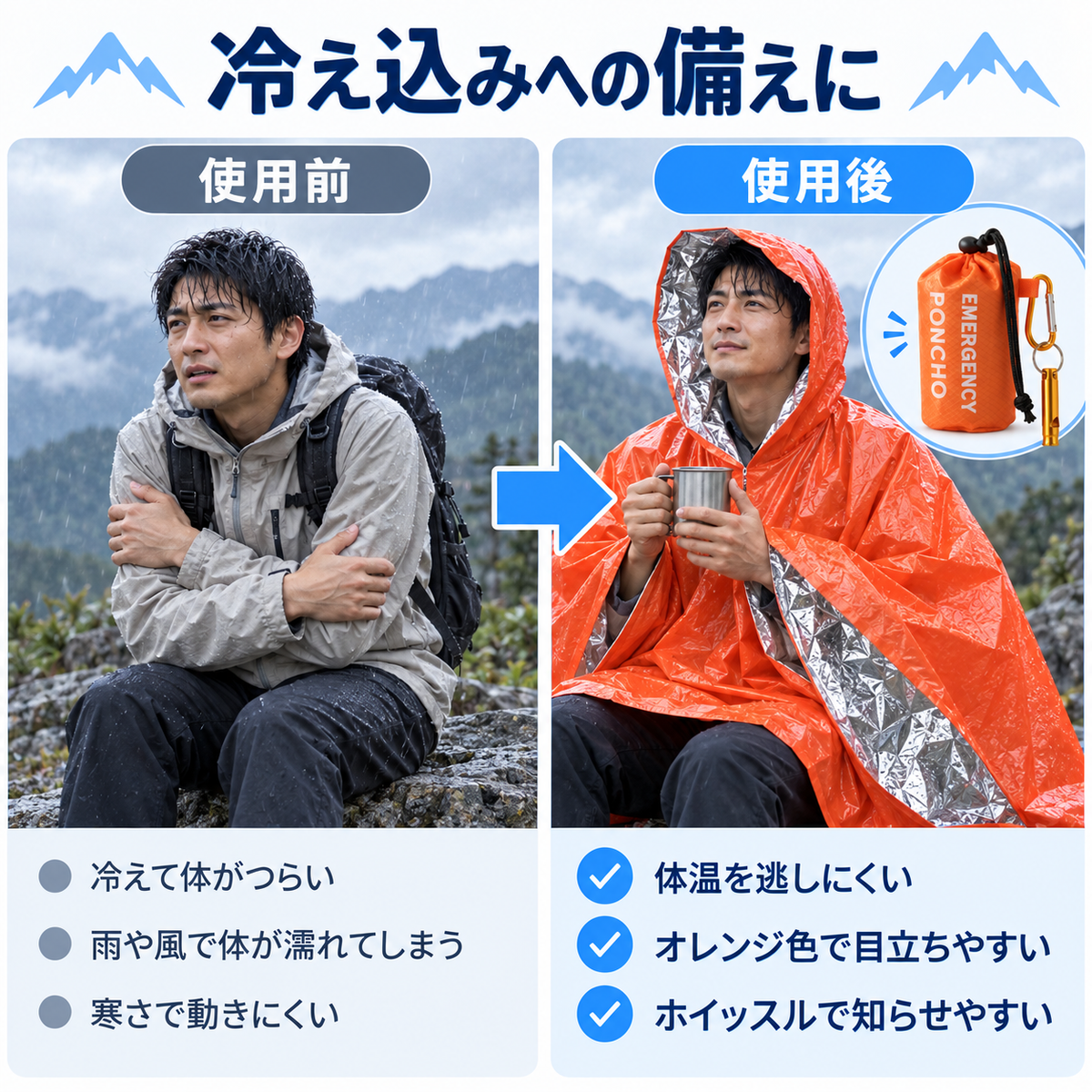 NMY アメシノギ 収納袋付き携帯ポンチョ