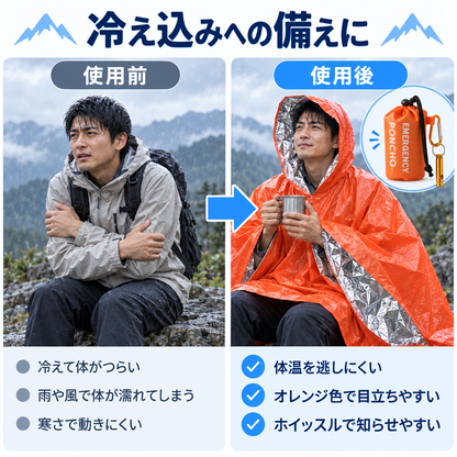 NMY アメシノギ 収納袋付き携帯ポンチョ