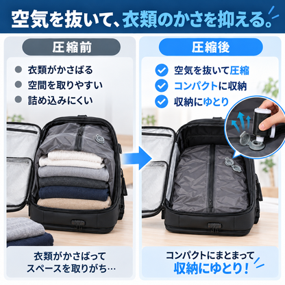 NMY ギュッタビ 圧縮トラベルリュック
