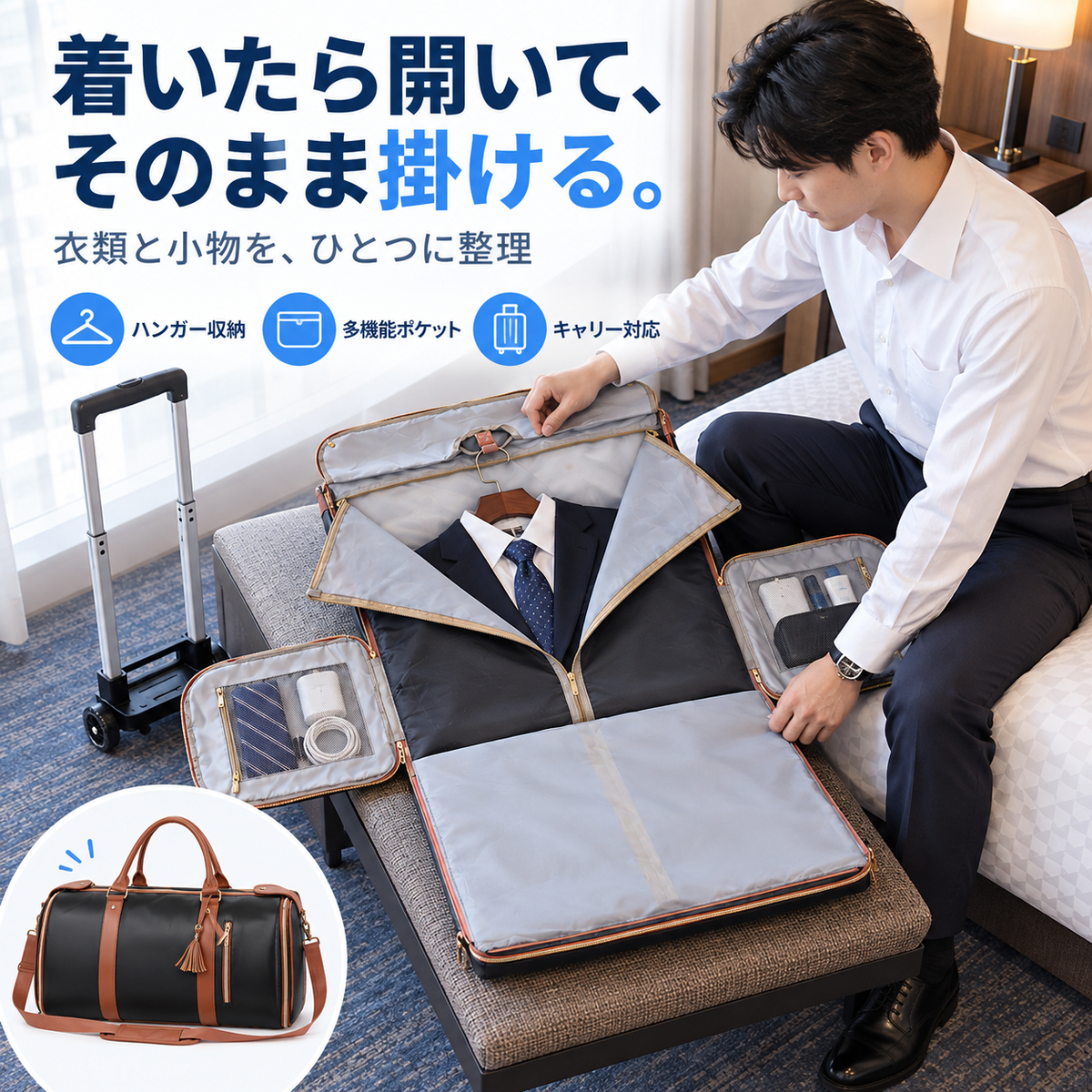 NMY ヒラタビ 大容量トラベルバッグ