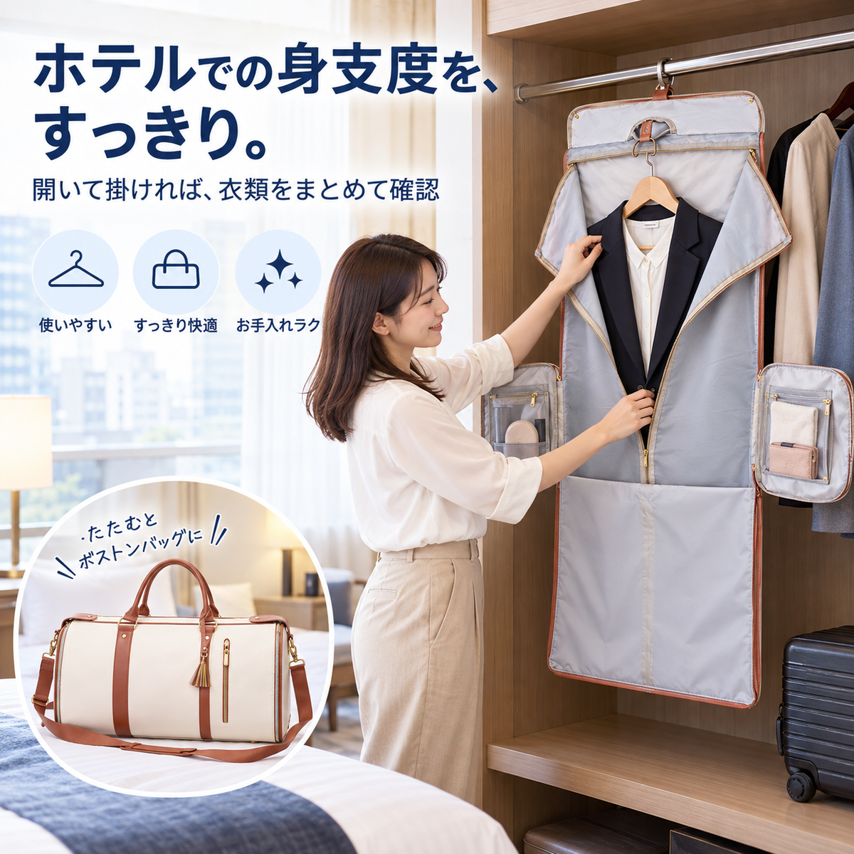 NMY ヒラタビ 大容量トラベルバッグ