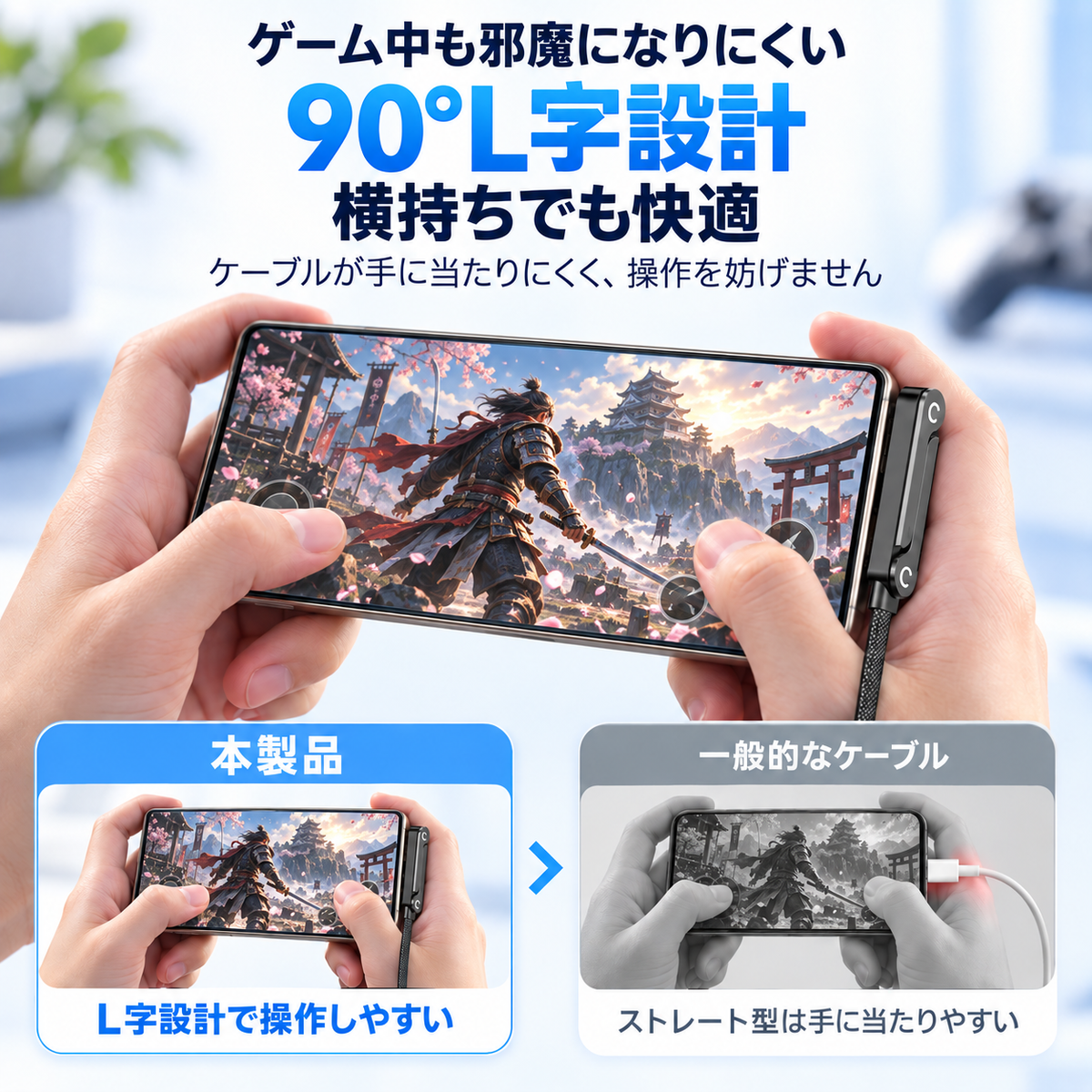 NMY タテルン 折りたたみスタンド付き充電ケーブル