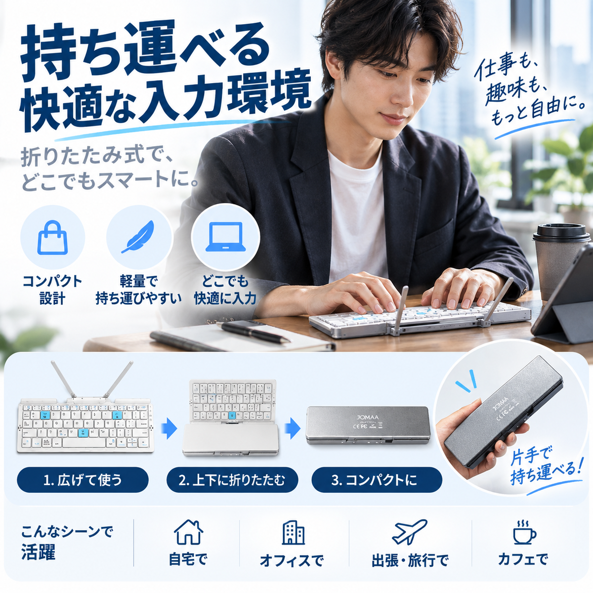 NMY パタタテ スタンド付き折りたたみキーボード 英字配列