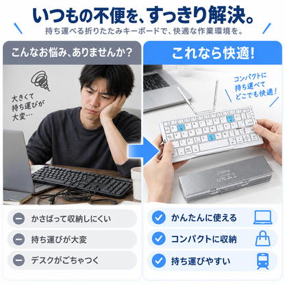 NMY パタタテ スタンド付き折りたたみキーボード 英字配列