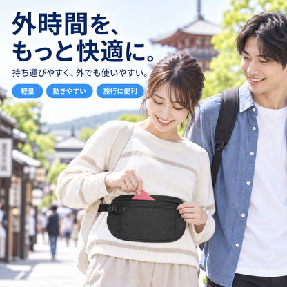 NMY カクシオビ 薄型セキュリティポーチ
