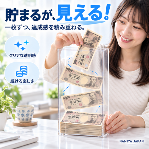 NMY ミエタメ 透明お札貯金箱