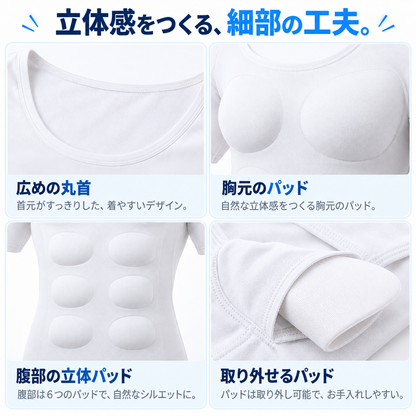 NMY キンモリ パッド入り筋肉インナー