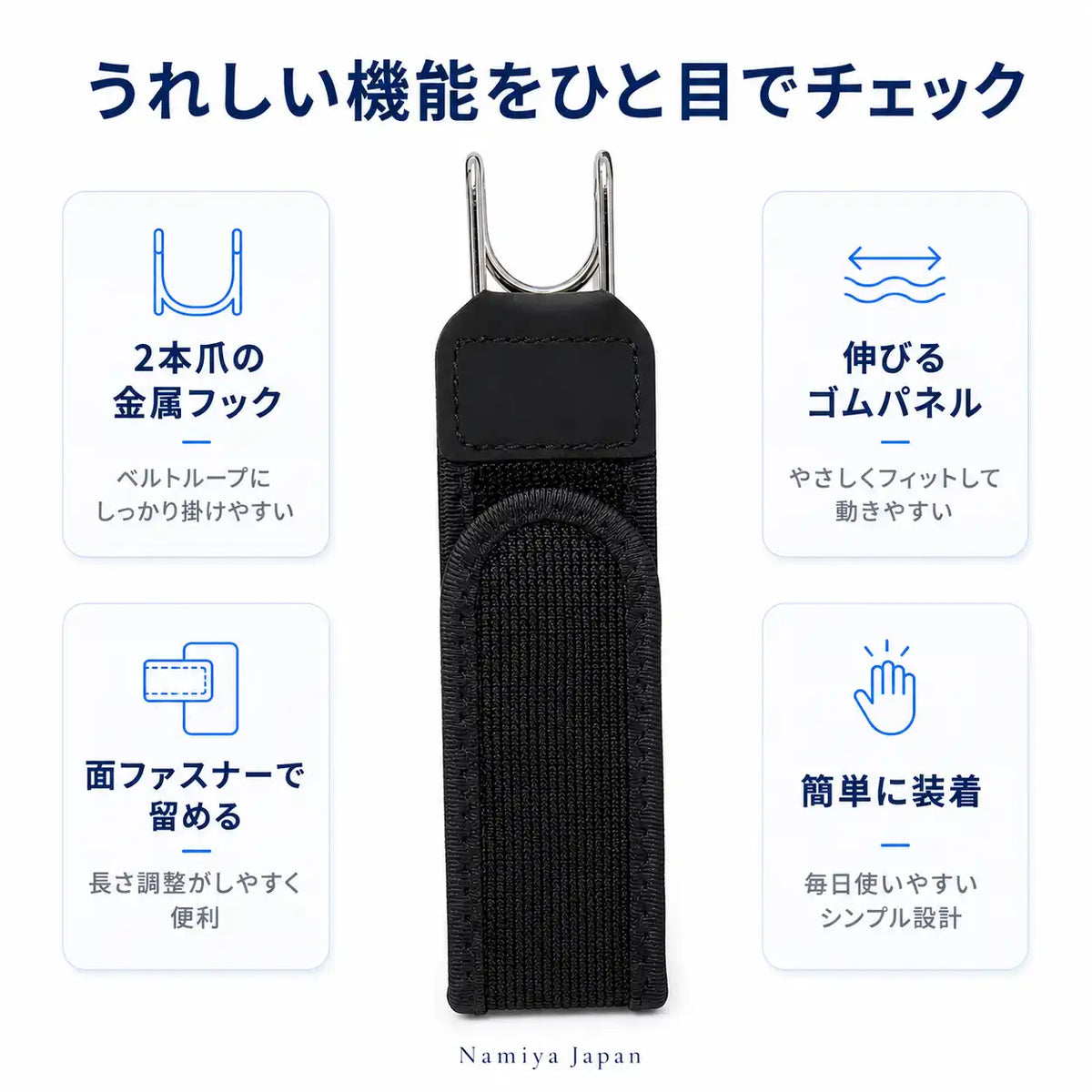 金属フック、ゴムパネル、面ファスナーのつくり