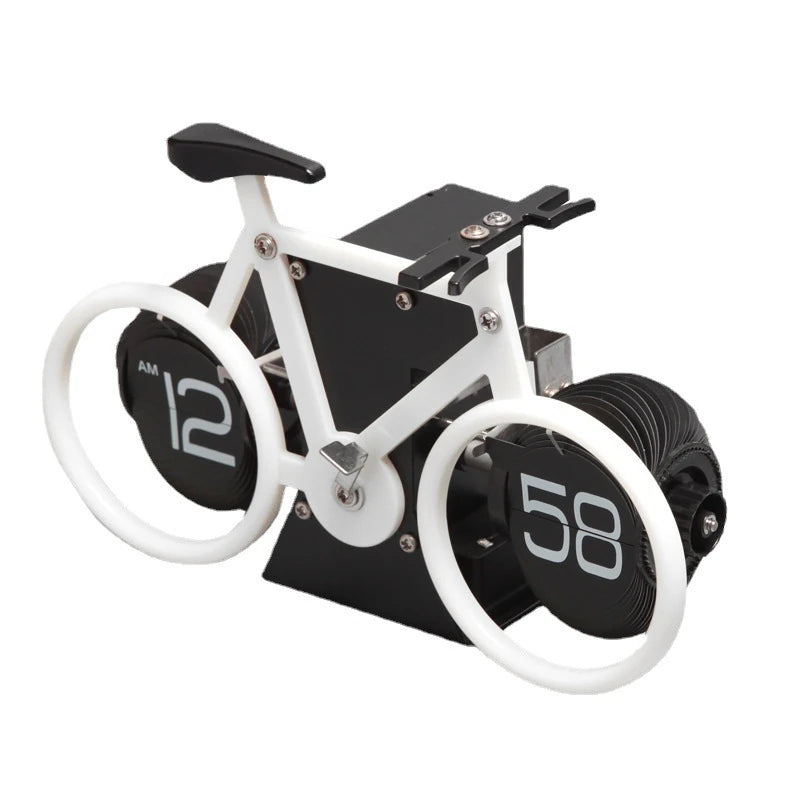 NMY パタチャリ 自転車型パタパタ時計 ホワイト