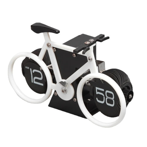 NMY パタチャリ 自転車型パタパタ時計 ホワイト