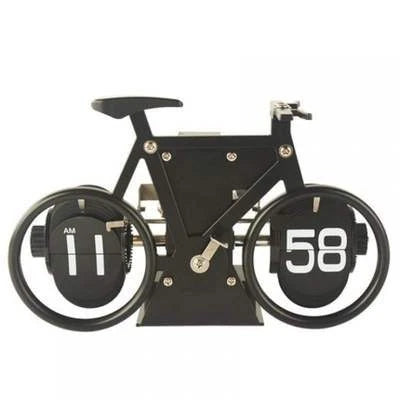 NMY パタチャリ 自転車型パタパタ時計 ブラック