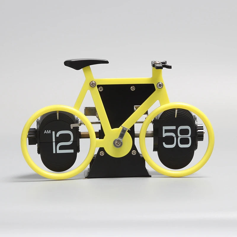 NMY パタチャリ 自転車型パタパタ時計 イエロー