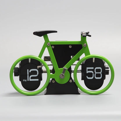 NMY パタチャリ 自転車型パタパタ時計 グリーン